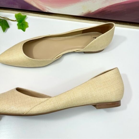 Sam Edelman Women's Wanda Pointed Toe Flat in Bleached Beechwood Weave Size 10 - Picture 7 of 9